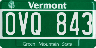 VT license plate OVQ843