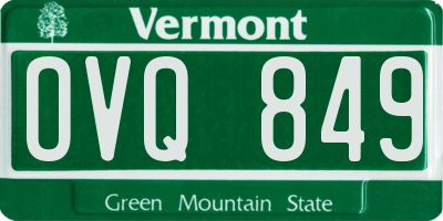 VT license plate OVQ849