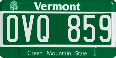 VT license plate OVQ859
