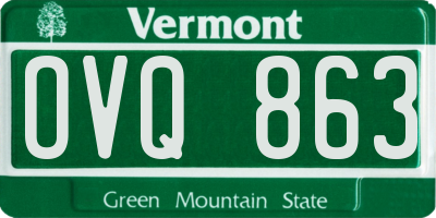 VT license plate OVQ863