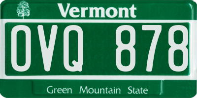 VT license plate OVQ878