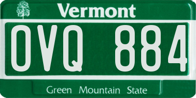 VT license plate OVQ884