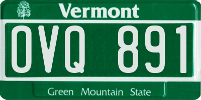 VT license plate OVQ891