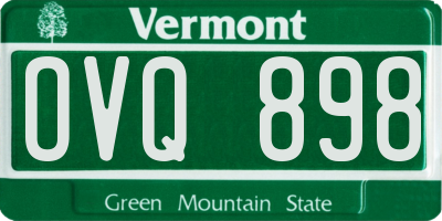 VT license plate OVQ898