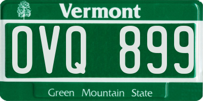 VT license plate OVQ899