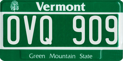 VT license plate OVQ909