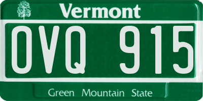 VT license plate OVQ915
