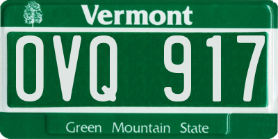 VT license plate OVQ917