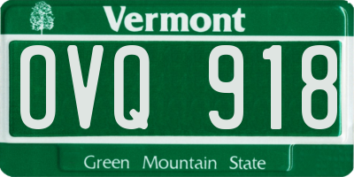 VT license plate OVQ918