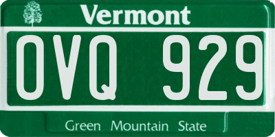 VT license plate OVQ929