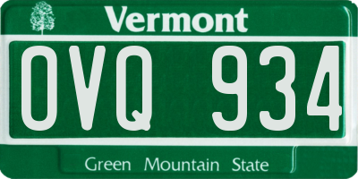 VT license plate OVQ934