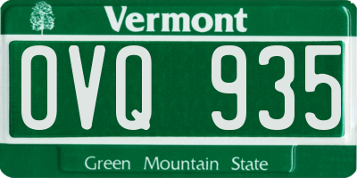 VT license plate OVQ935
