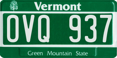VT license plate OVQ937