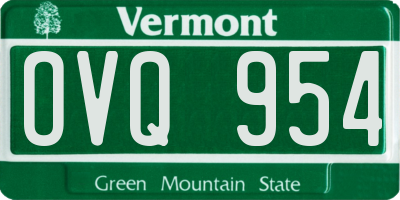 VT license plate OVQ954