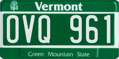 VT license plate OVQ961
