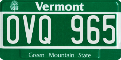 VT license plate OVQ965