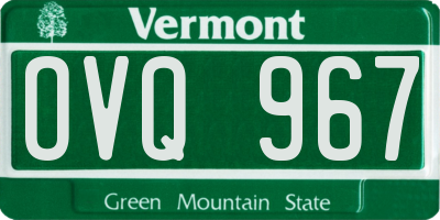 VT license plate OVQ967