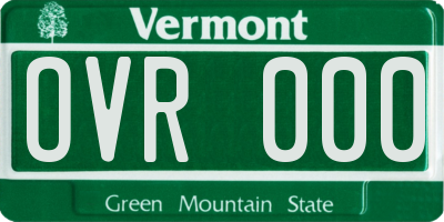 VT license plate OVR000