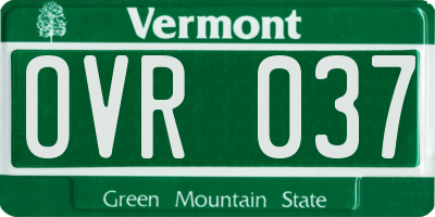 VT license plate OVR037