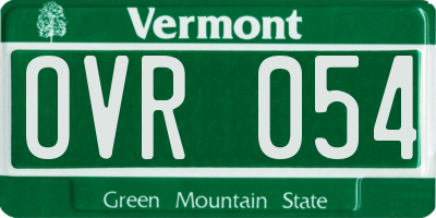 VT license plate OVR054