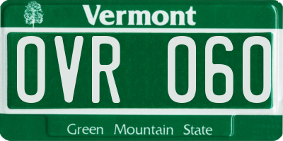 VT license plate OVR060
