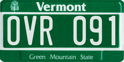 VT license plate OVR091