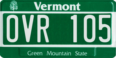 VT license plate OVR105