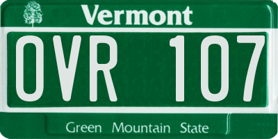 VT license plate OVR107