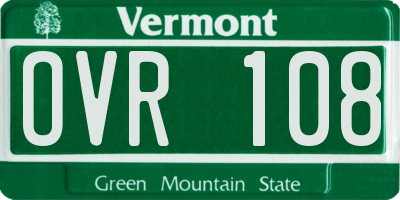 VT license plate OVR108