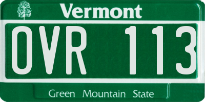 VT license plate OVR113