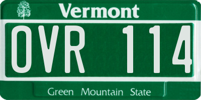 VT license plate OVR114