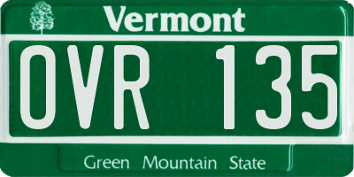 VT license plate OVR135