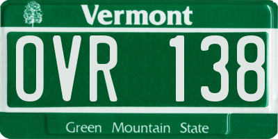 VT license plate OVR138