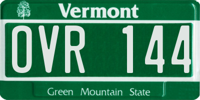 VT license plate OVR144