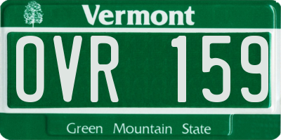 VT license plate OVR159