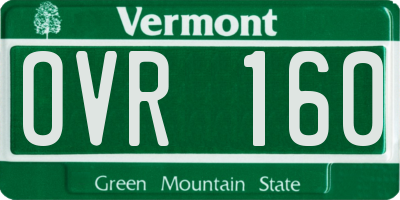 VT license plate OVR160
