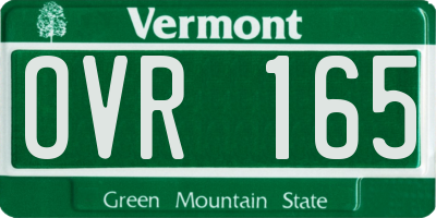 VT license plate OVR165
