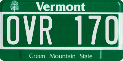 VT license plate OVR170