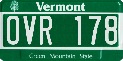 VT license plate OVR178