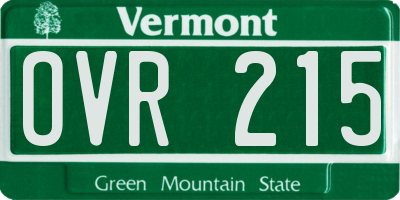 VT license plate OVR215