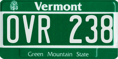 VT license plate OVR238