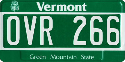 VT license plate OVR266