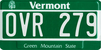 VT license plate OVR279