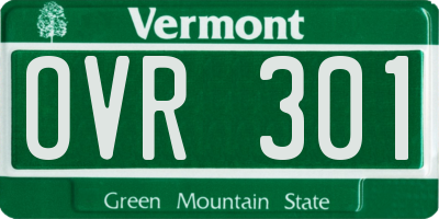 VT license plate OVR301