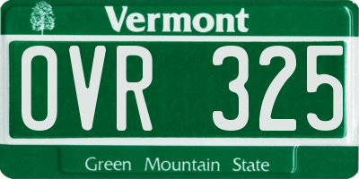 VT license plate OVR325