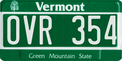 VT license plate OVR354