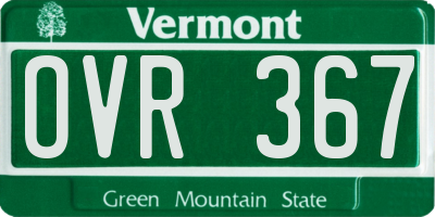 VT license plate OVR367