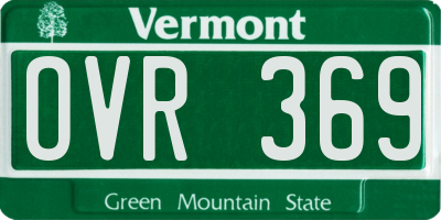 VT license plate OVR369
