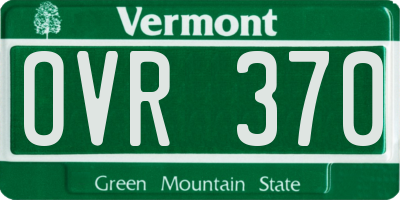 VT license plate OVR370