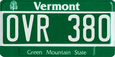 VT license plate OVR380